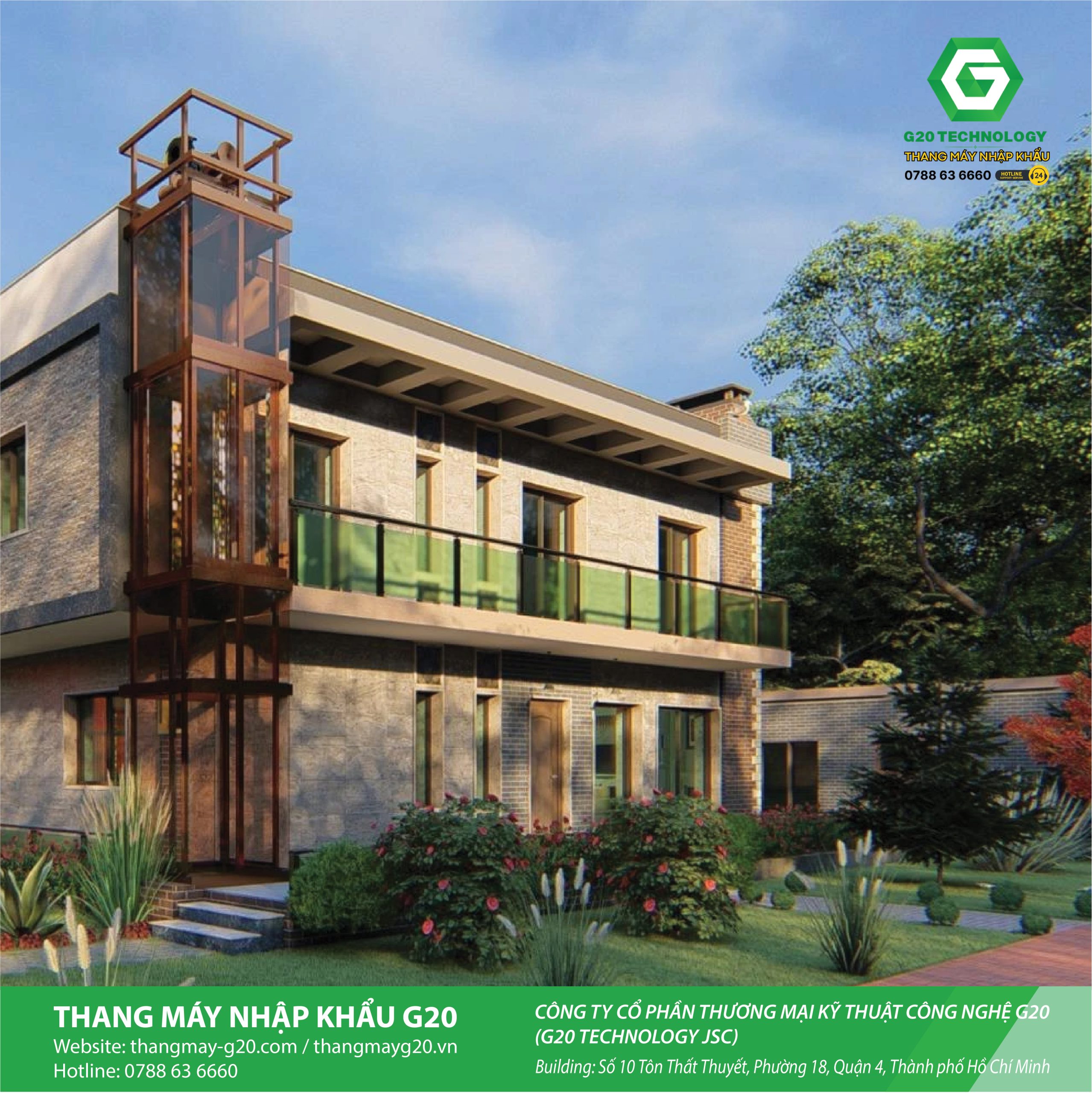 Thang máy kính vuông - xu hướng cho gia đình hiện đại